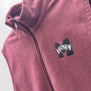 Columbia‎ Fleece Vest Mens Medium Maroon Mississippi State Bulldogs Zip Up